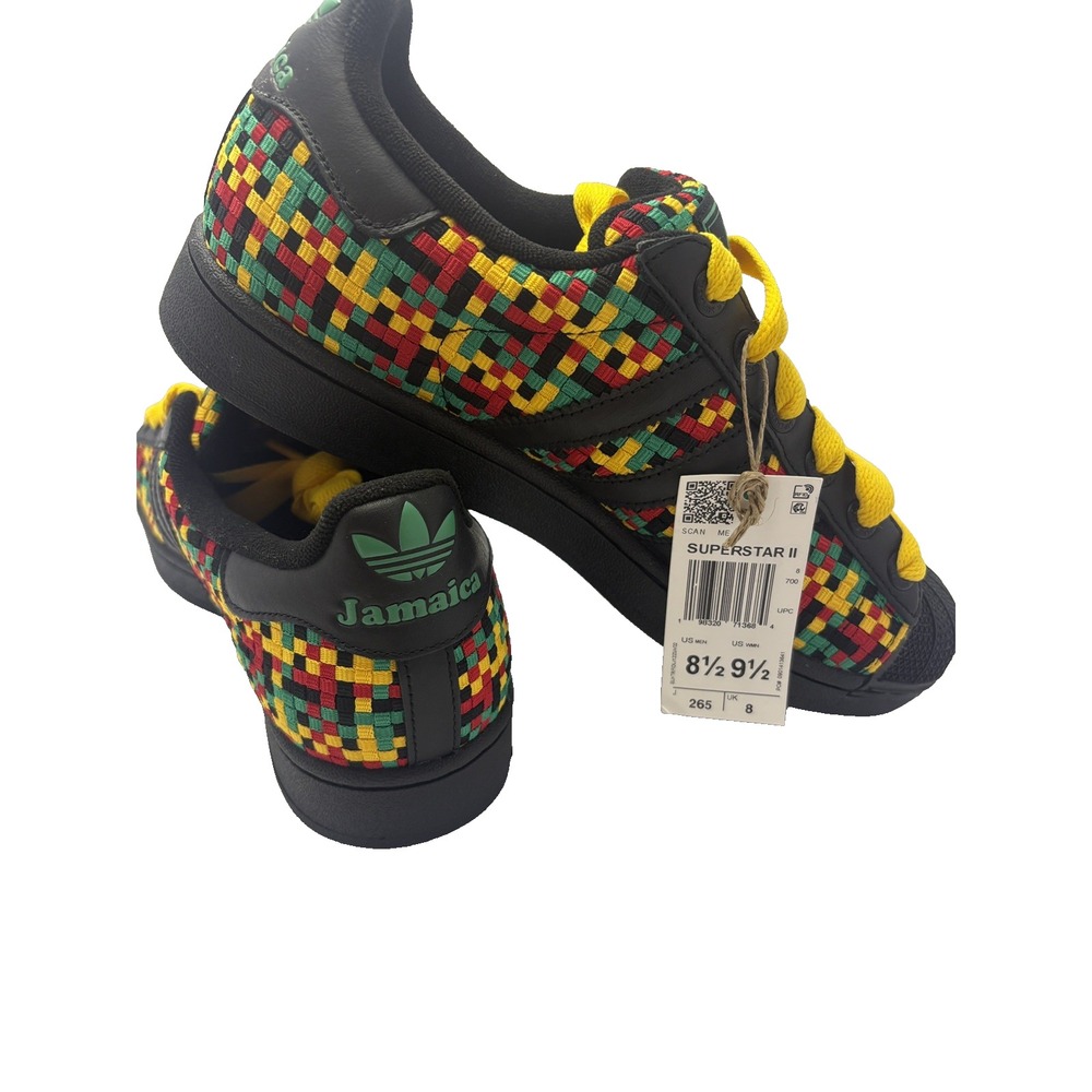 NEW adidas Superstar II Bob Marley Jamaica Men Shoes, Gold/Black, IH9785, Sz 8.5